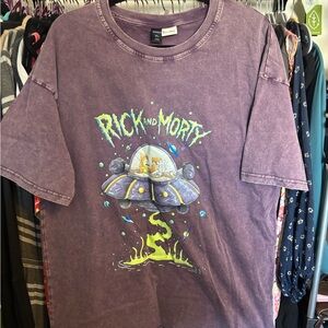 ROMWE Rick and Morty Purple Graphic Tee